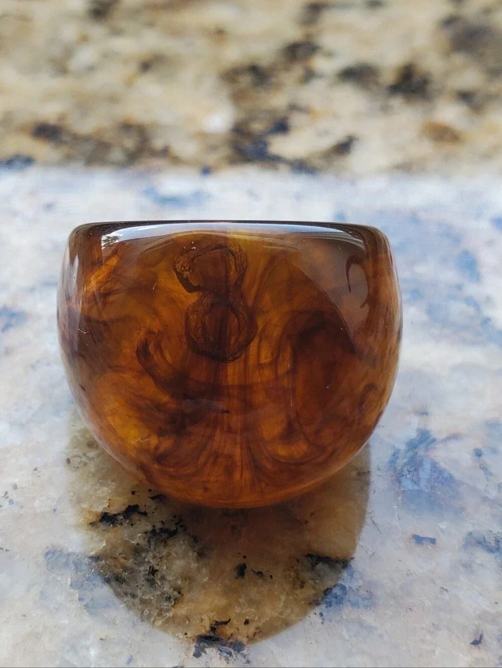 Chunky Amber Swirl Resin Ring